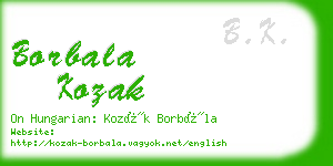 borbala kozak business card